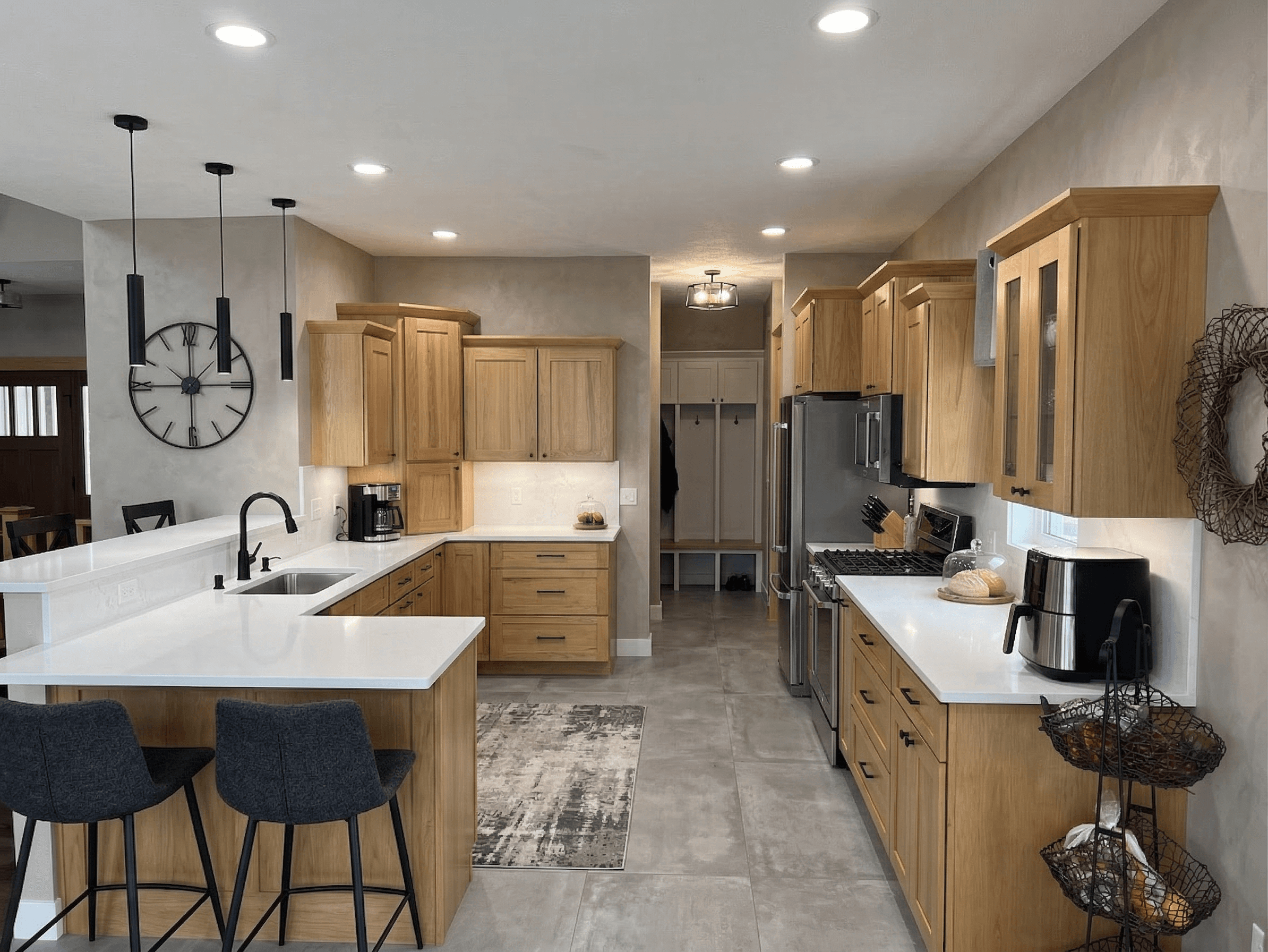 Kitchen virtually staged in Modern style with StageHQ AI virtual staging