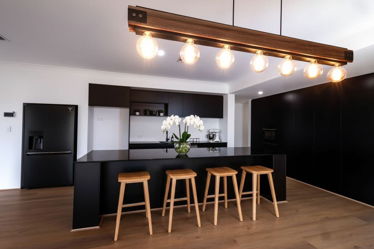 Kitchen virtually staged in Modern style with StageHQ AI virtual staging