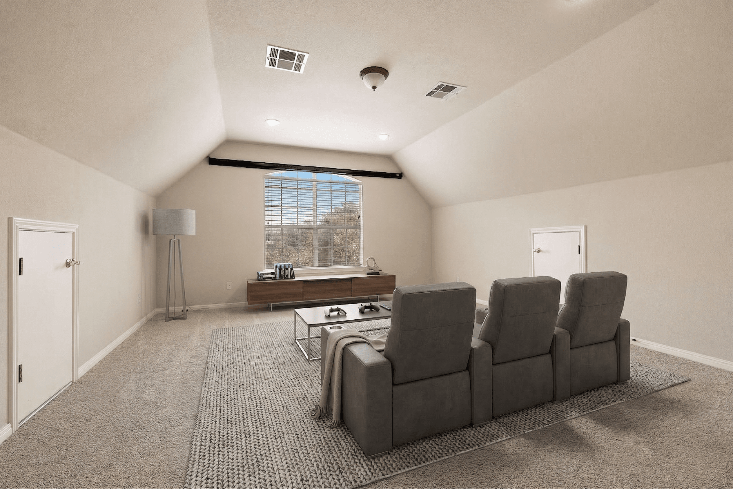 Room virtually staged in Modern style with StageHQ AI virtual staging