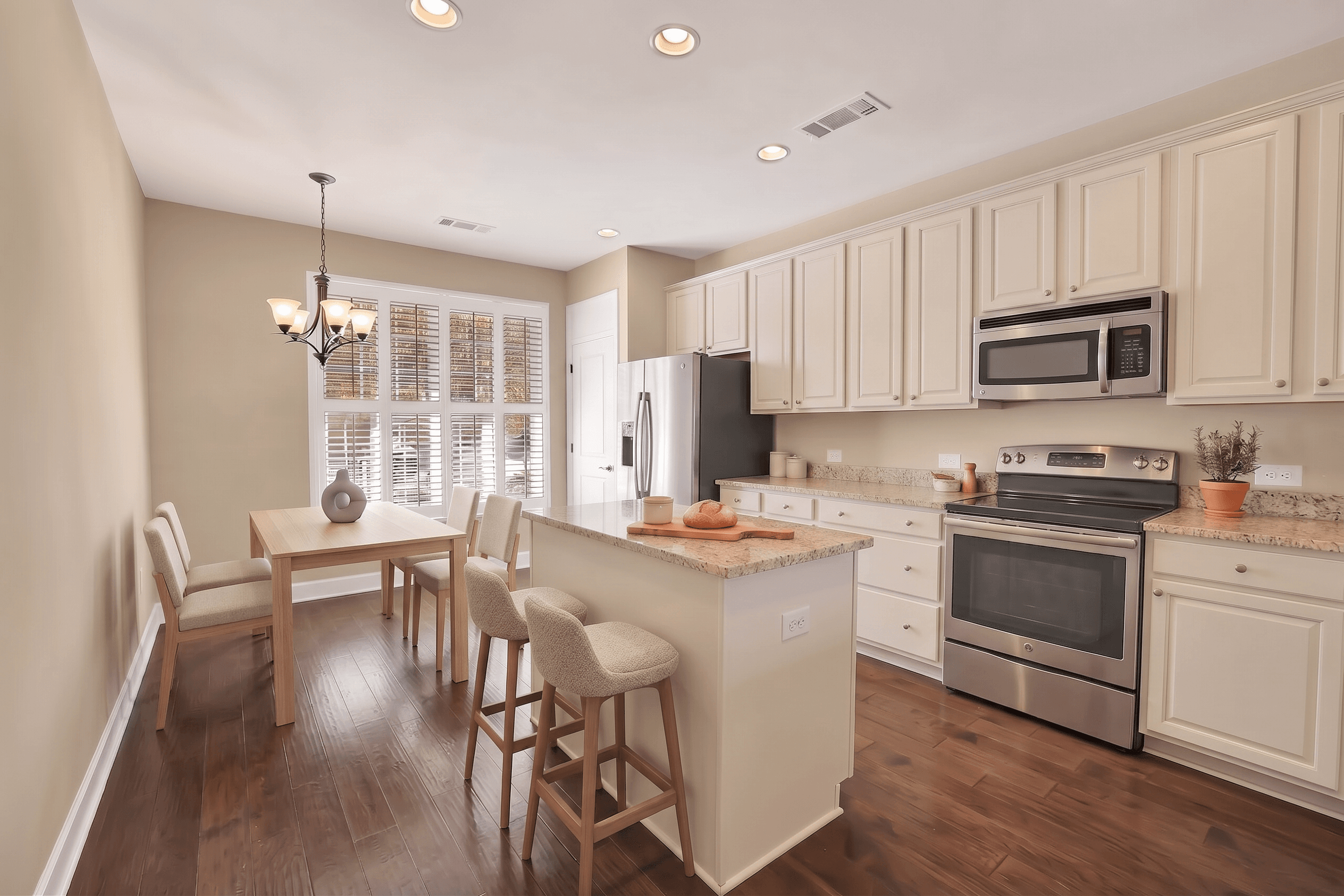 Kitchen virtually staged in Modern style with StageHQ AI virtual staging