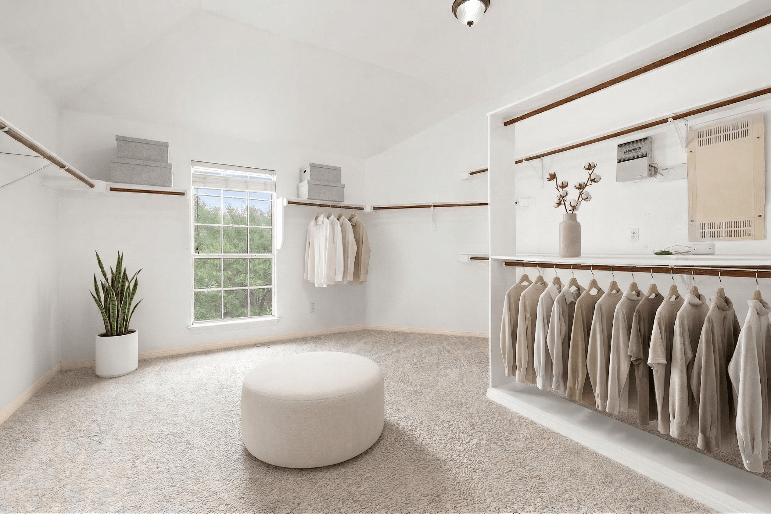 Room virtually staged in Minimalist style with StageHQ AI virtual staging