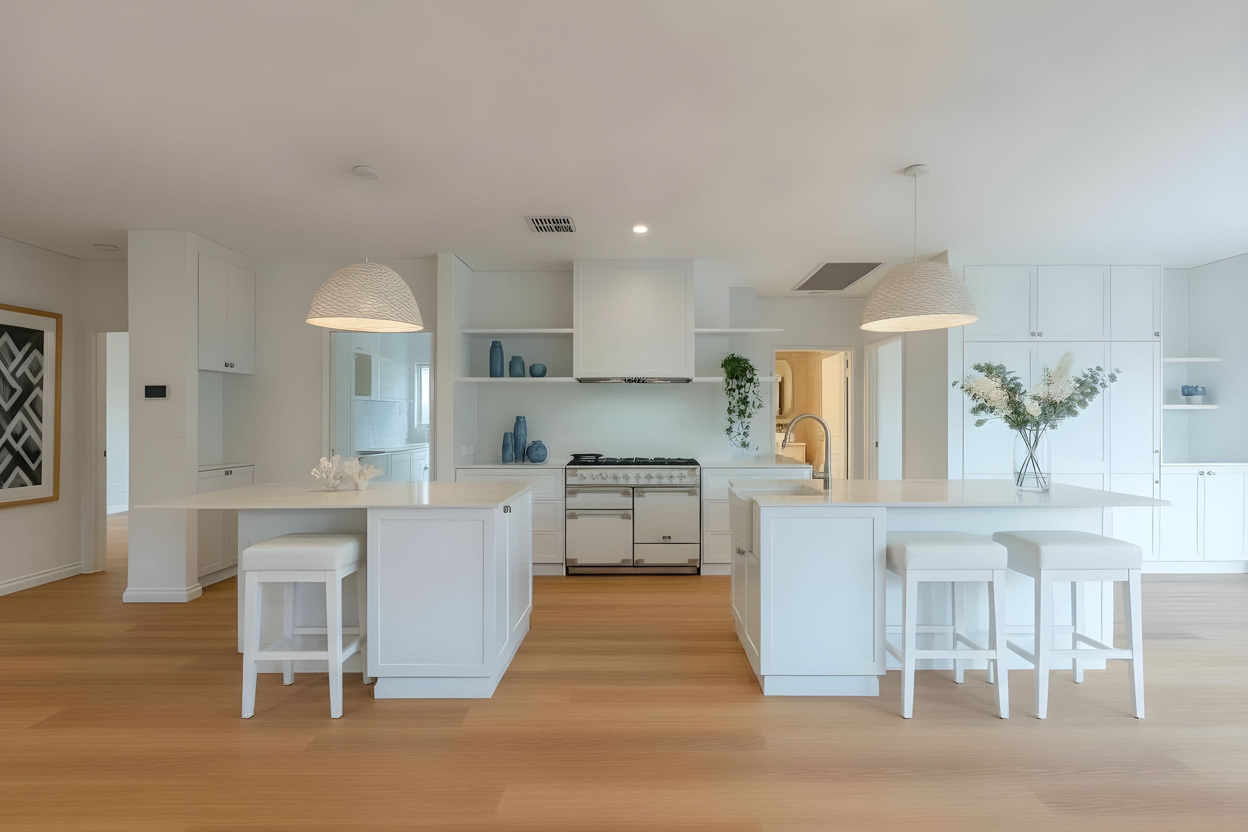 Kitchen virtually staged in Modern style with StageHQ AI virtual staging