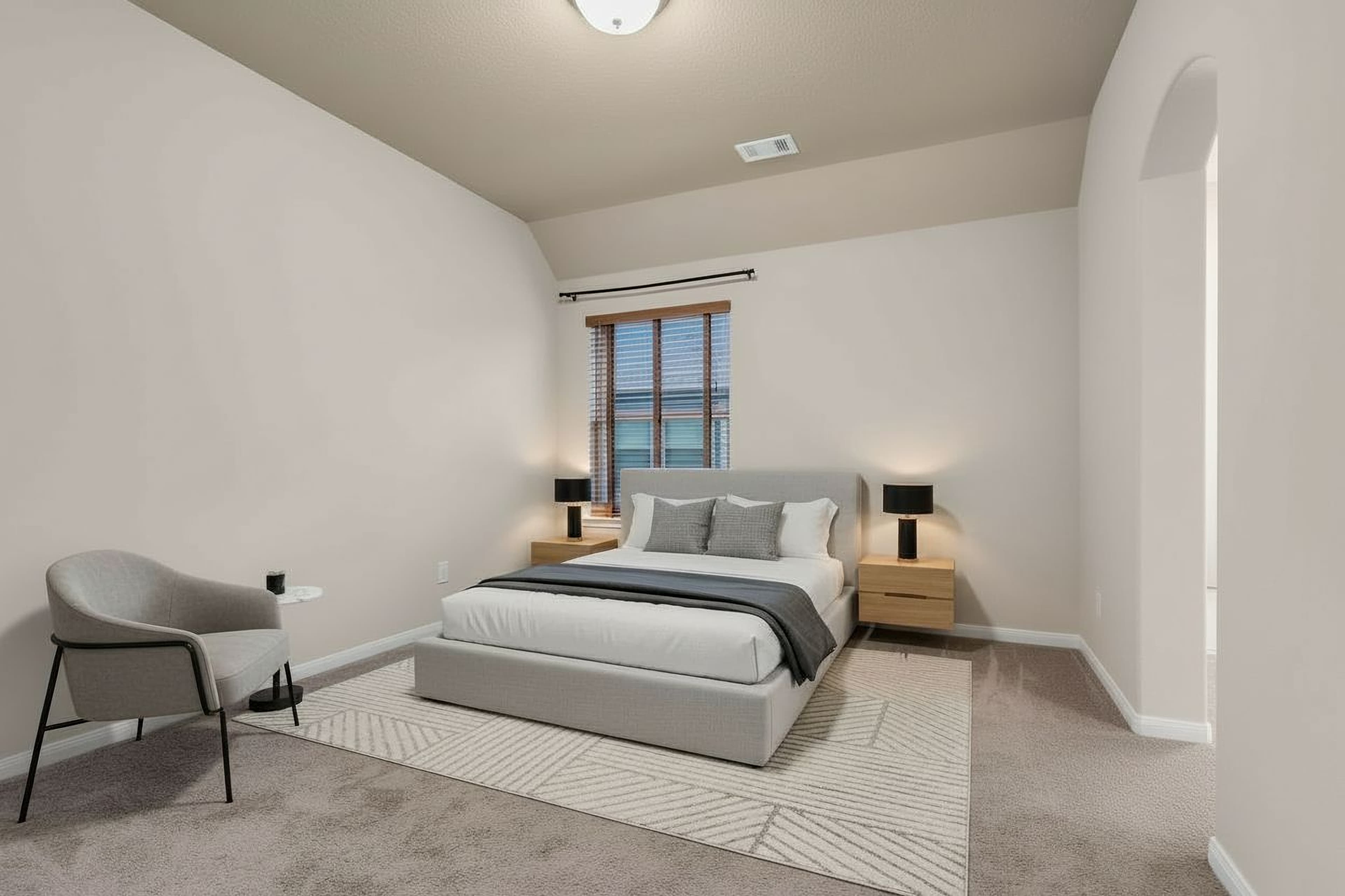 Room virtually staged in Modern style with StageHQ AI virtual staging