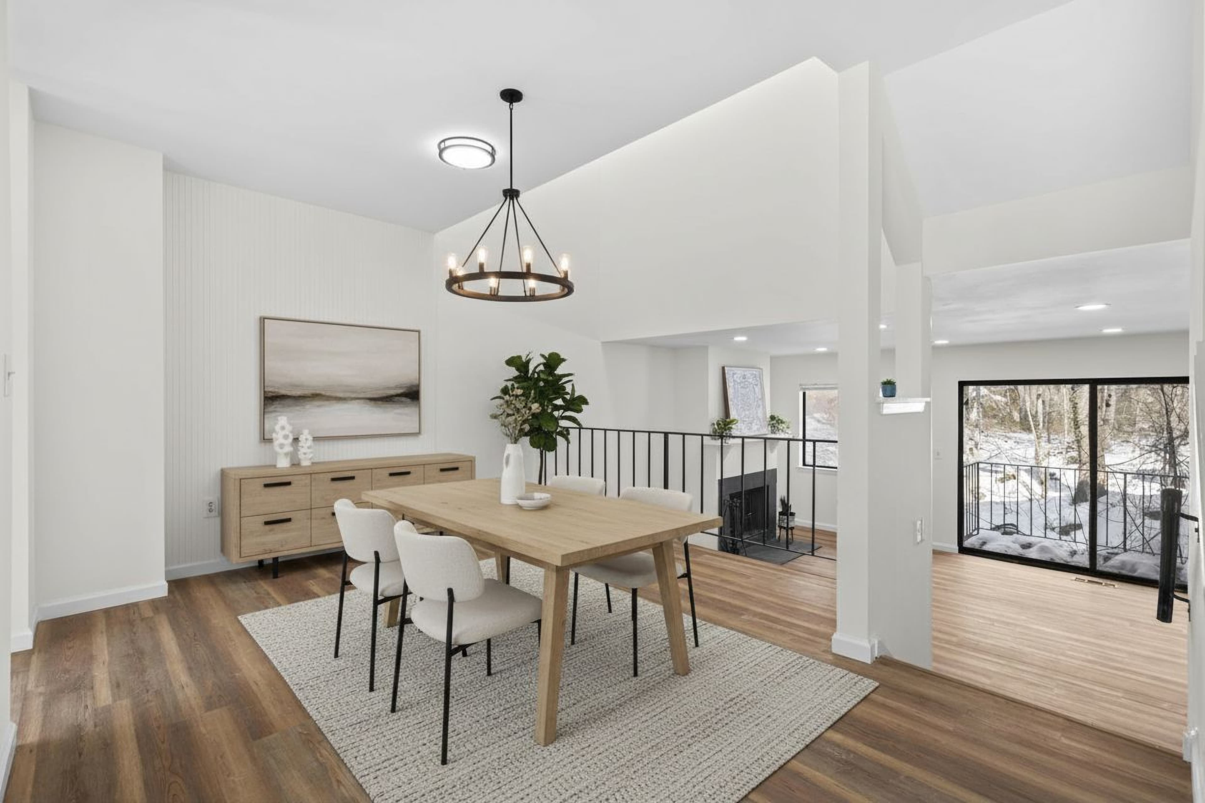 Dining Room virtually staged in Modern style with StageHQ AI virtual staging