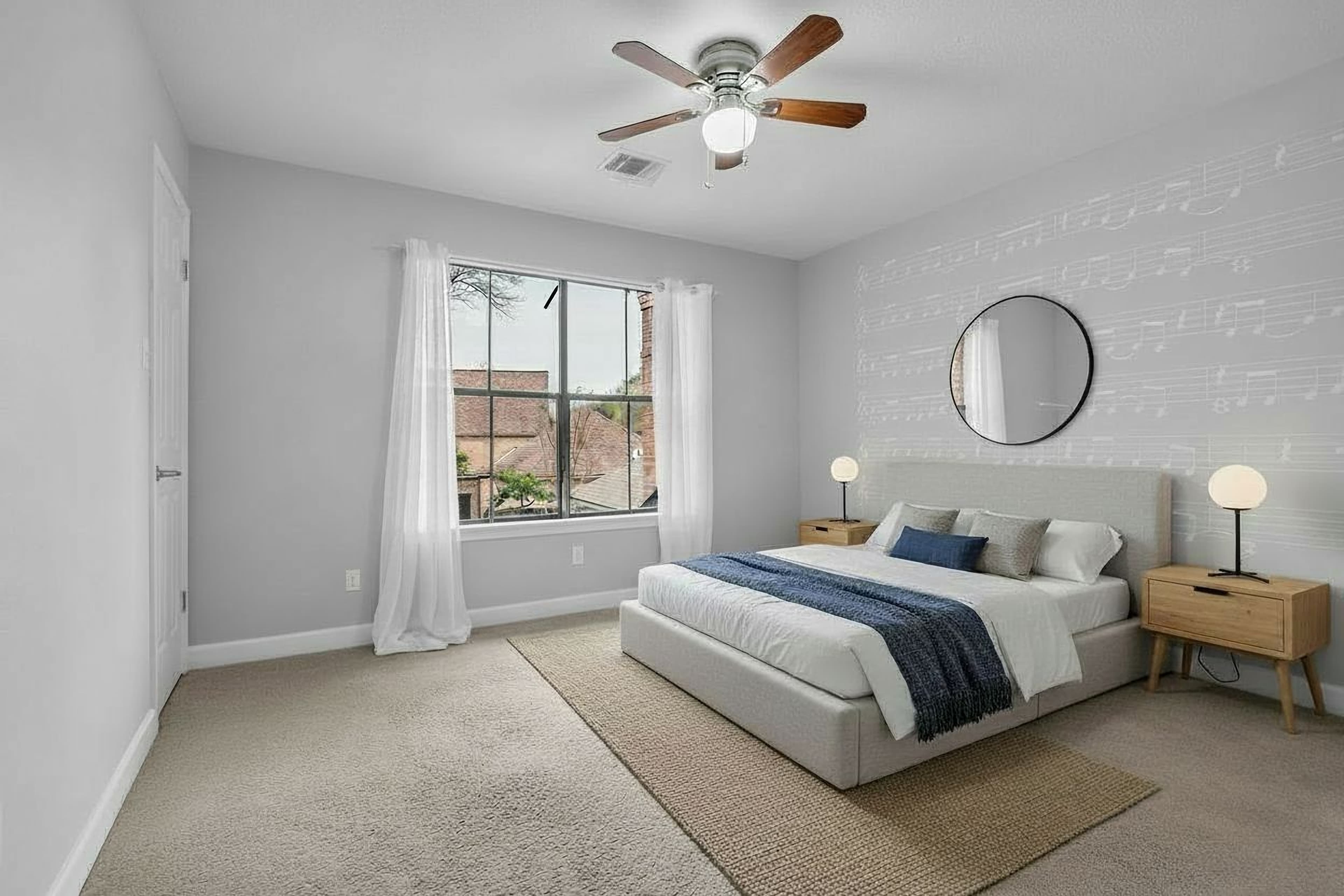 Room virtually staged in Modern style with StageHQ AI virtual staging