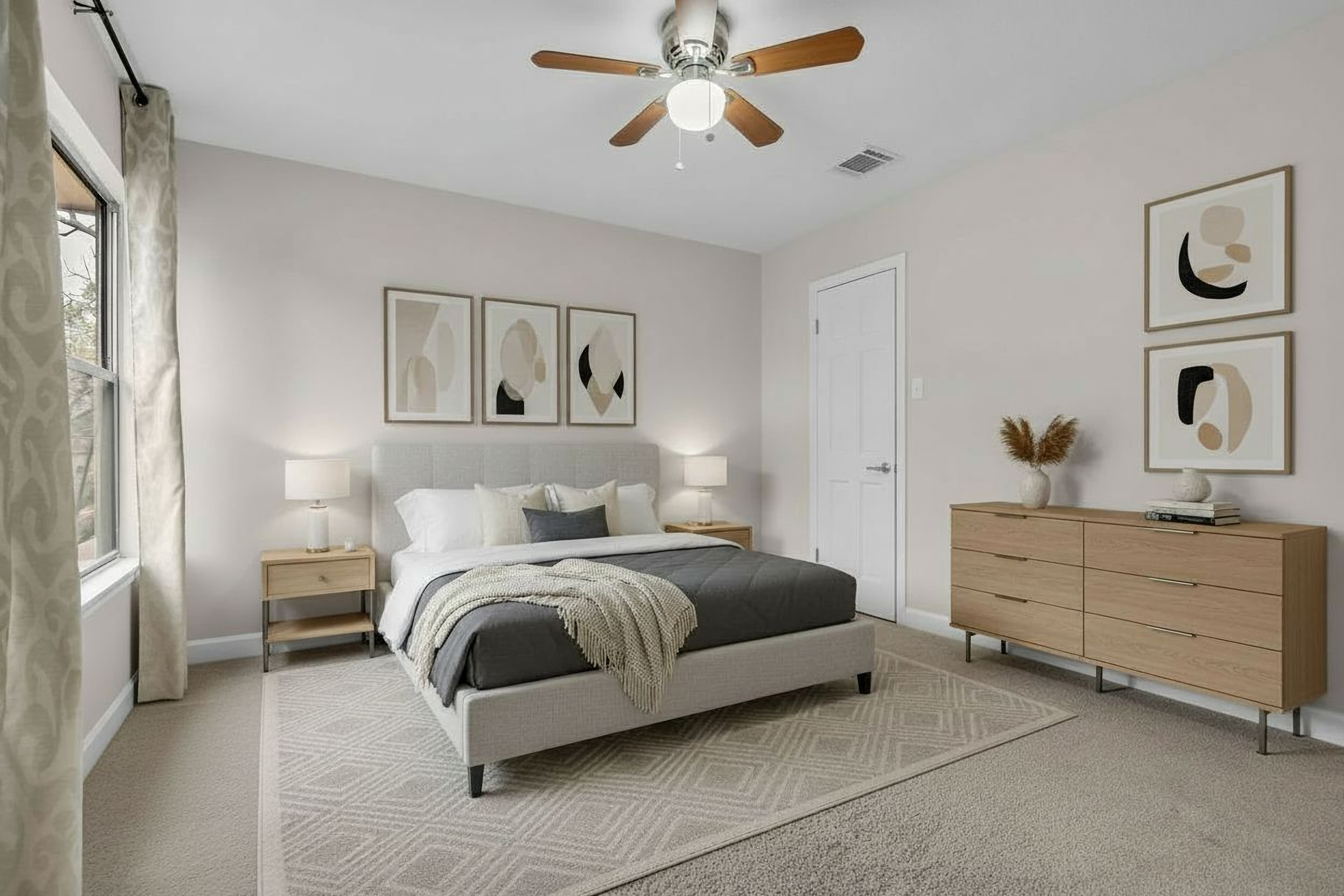 Room virtually staged in Modern style with StageHQ AI virtual staging