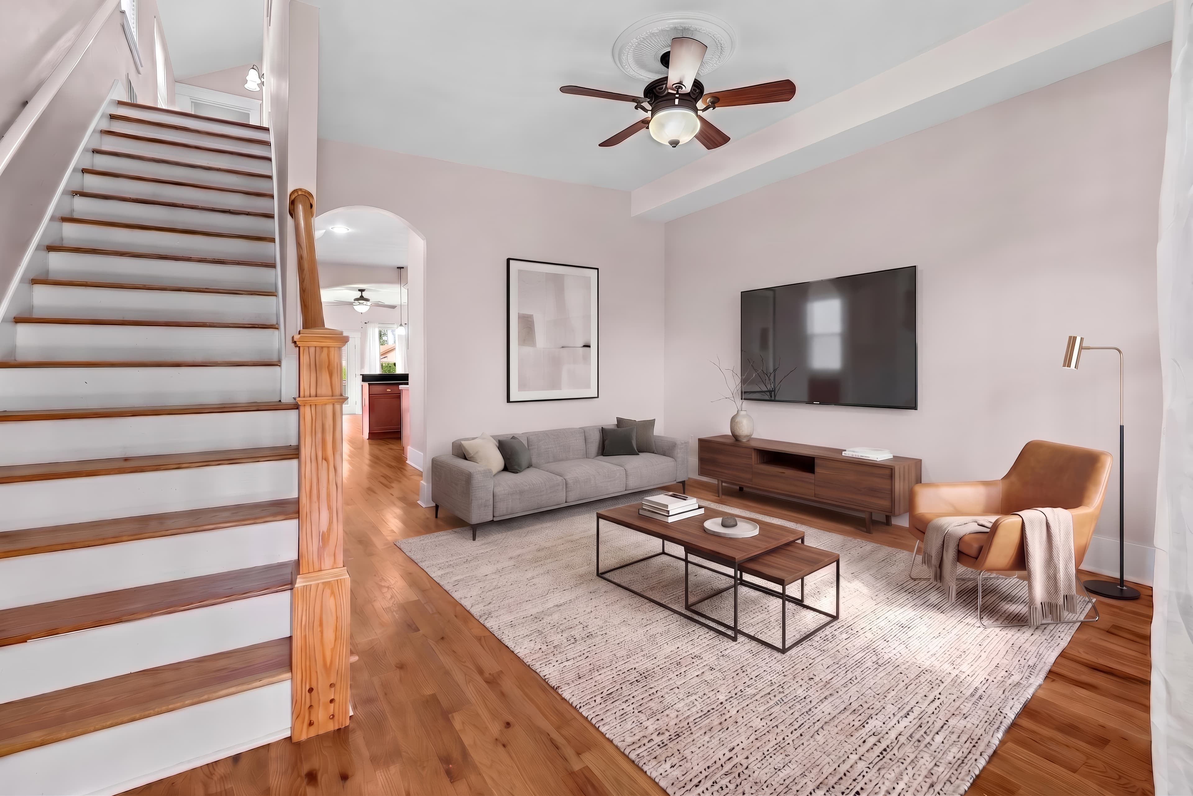 Room virtually staged in Modern style with StageHQ AI virtual staging