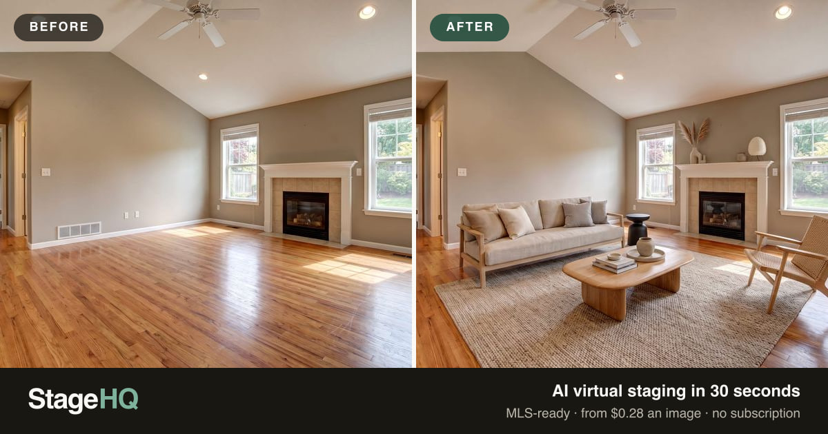 AI Virtual Staging in 30 Seconds — MLS-Ready | StageHQ